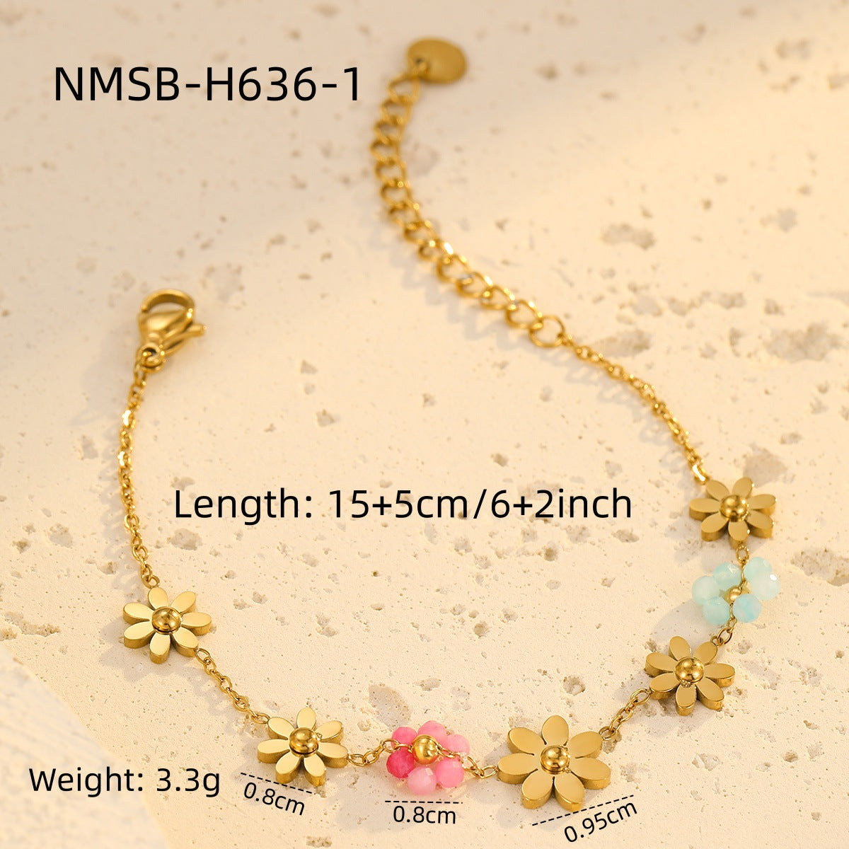 Wholesale Colorful Flower Beaded Bracelet